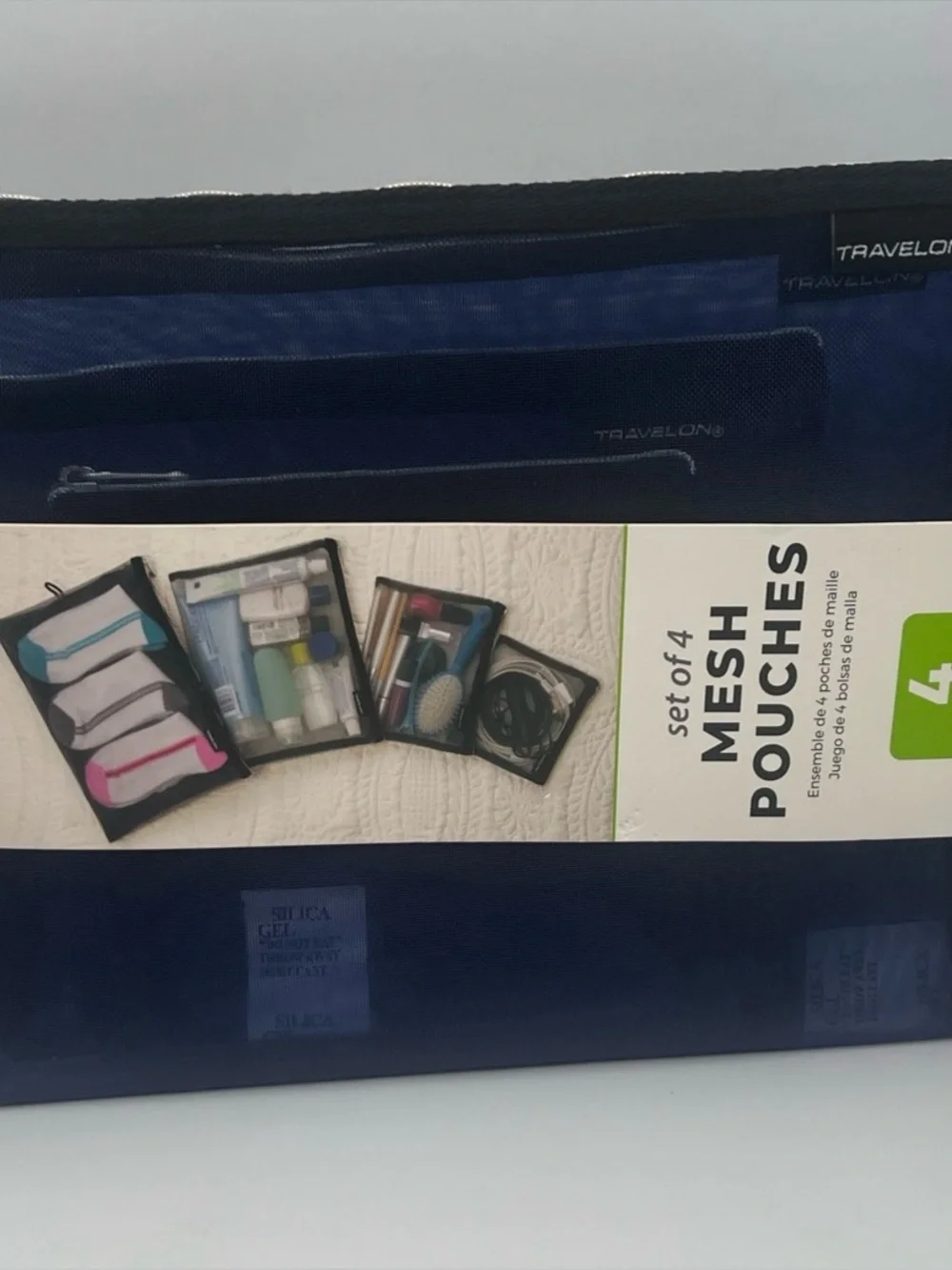 Travelon Navy Mesh Pouch Set - 4-Pack Organizer